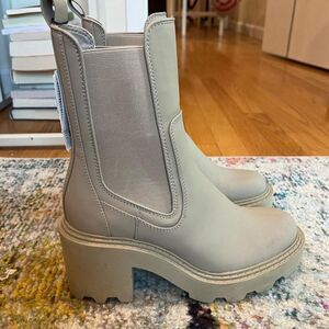 Zara Women's Platform Combat Boots Chunky Size 5 Cream